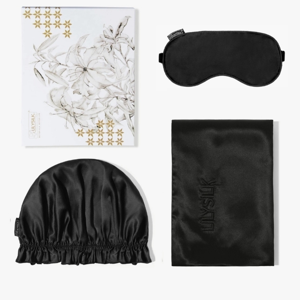 Lily Silk Black Sleep set